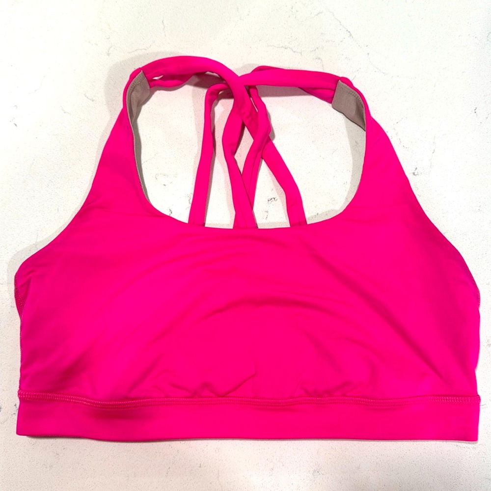 Lululemon Energy Bra Size 8 GUC Hot Pink
